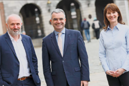 In photo: James O’Connor Microsoft, Minister Dara Calleary TD, and Dr. Elizabeth Farries from the UCD Centre for Digital Policy and UCD School of Information and Communication Studies.